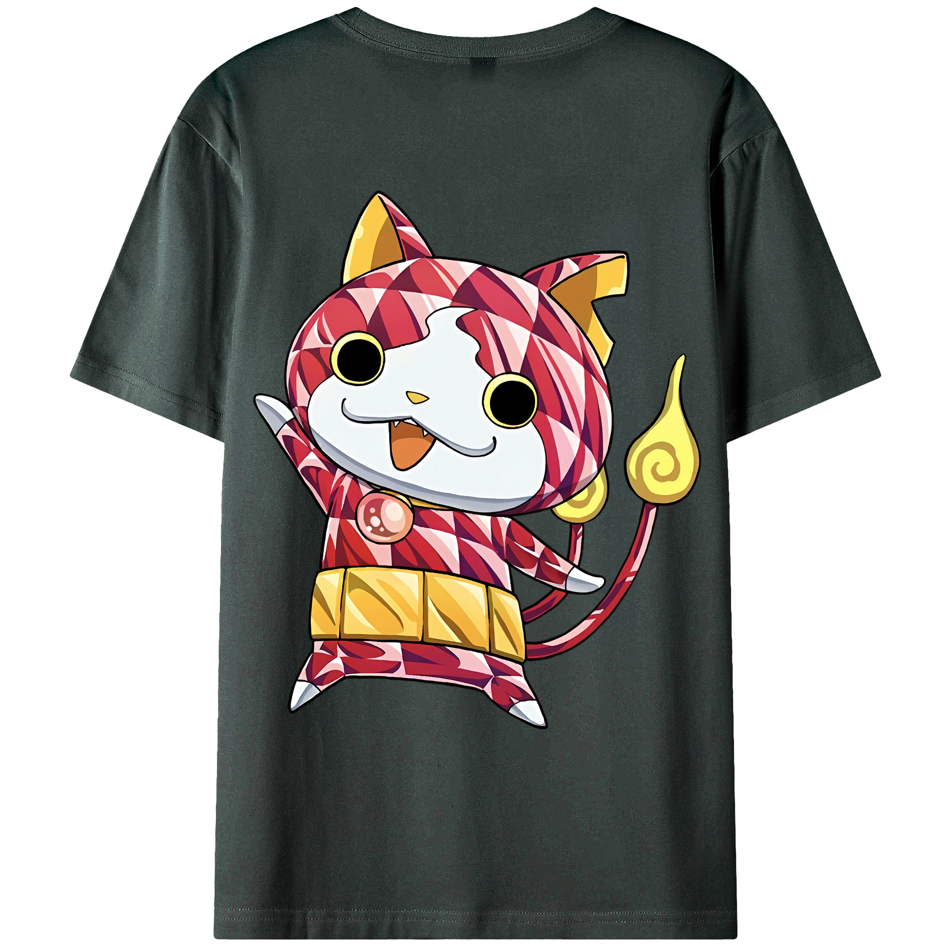 （画像用） 妖怪ウォッチ Yo-kai Watch 綿100％ メンズ半袖Tシャツ（バックプリント） 通気性
